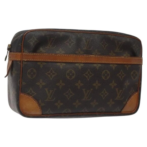 LOUIS VUITTON Monogram Compiegne 28 Clutch Bag M51845 LV Auth BA1787 - Picture 1 of 16